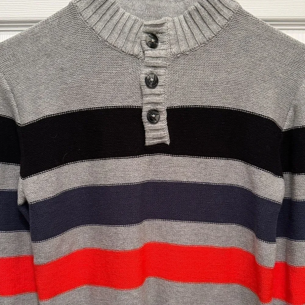 Gymboree Gray Striped Kids Sweater Size Large (10-12)